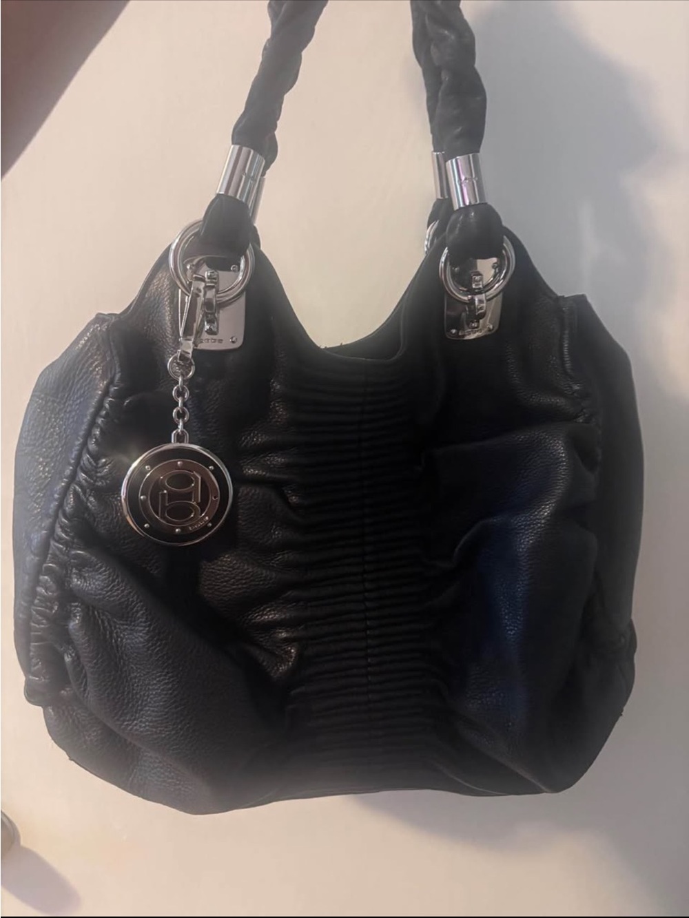 Black Leather Women’s Hobo Bag by